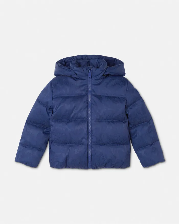 Outerwear Kids Versace Barocco Jacquard Baby Puffer Jacket Blue