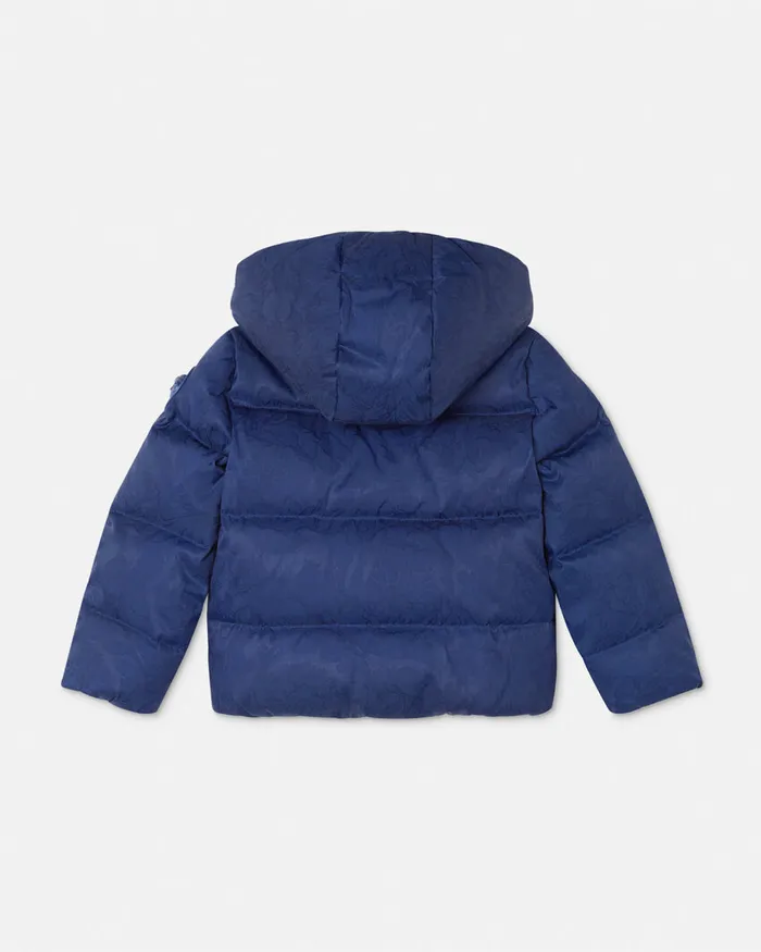 Outerwear Kids Versace Barocco Jacquard Baby Puffer Jacket Blue