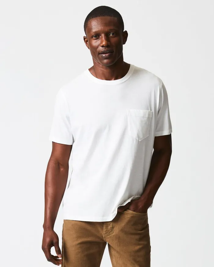 Polos Tees and Henleys Men Billy Reid Washed Tee White
