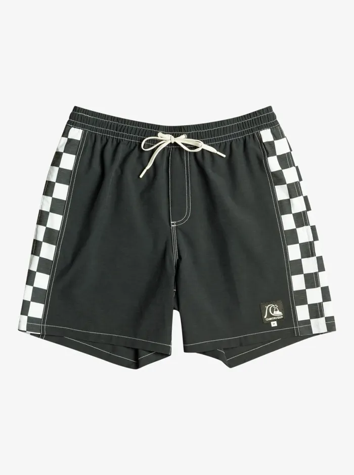 Quiksilver Original Arch 17034 Volleys Black Mens Elastic Waist