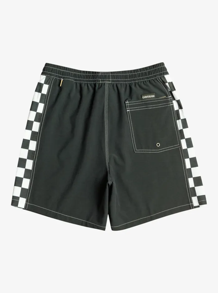 Quiksilver Original Arch 17034 Volleys Black Mens Elastic Waist Quiksilver Original Arch 17034 Volleys Black Mens Elastic Waist
