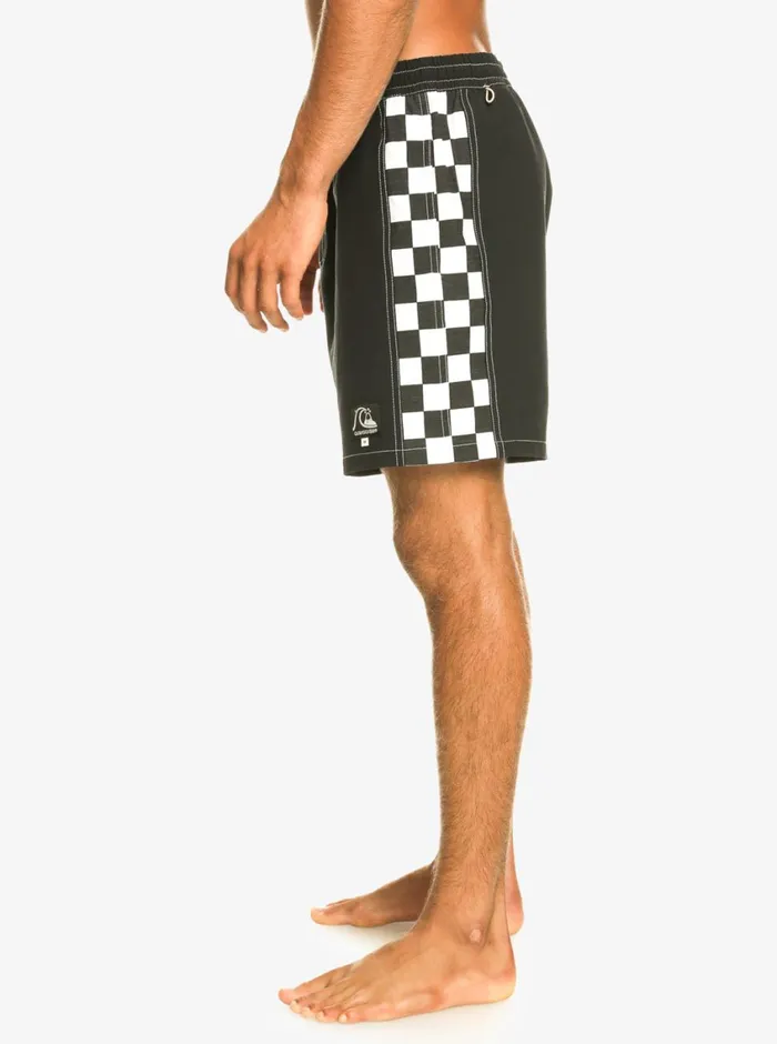 Quiksilver Original Arch 17034 Volleys Black Mens Elastic Waist Quiksilver Original Arch 17034 Volleys Black Mens Elastic Waist