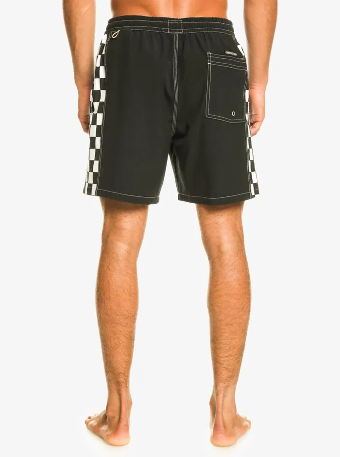 Quiksilver Original Arch 17034 Volleys Black Mens Elastic Waist Quiksilver Original Arch 17034 Volleys Black Mens Elastic Waist