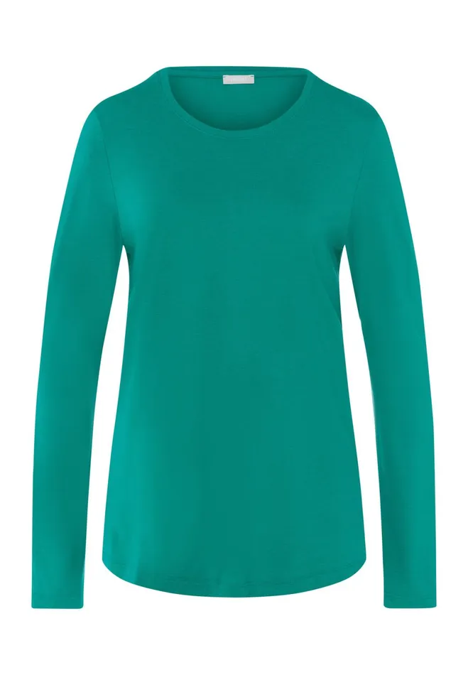Relaxed Round Neck Top Peacock Women HANRO Pajama Tops