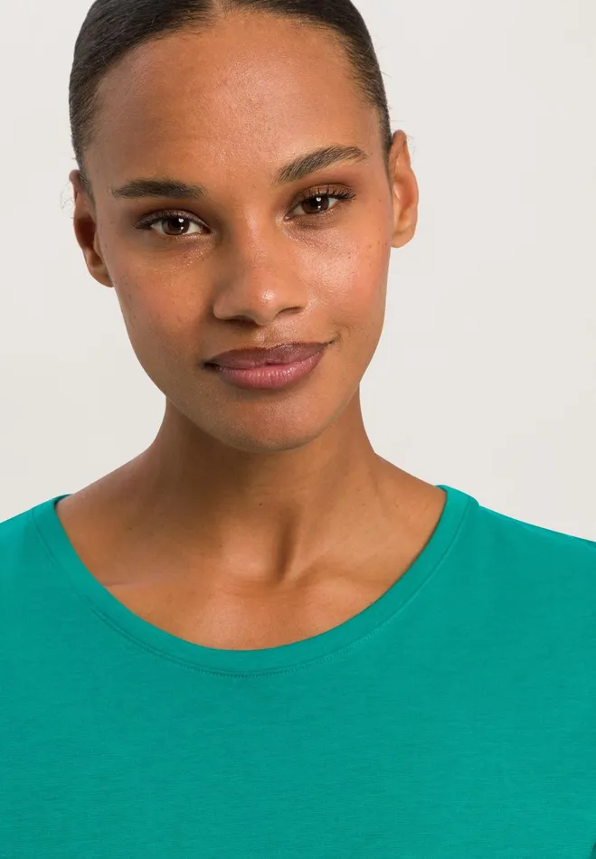Relaxed Round Neck Top Peacock Women HANRO Pajama Tops