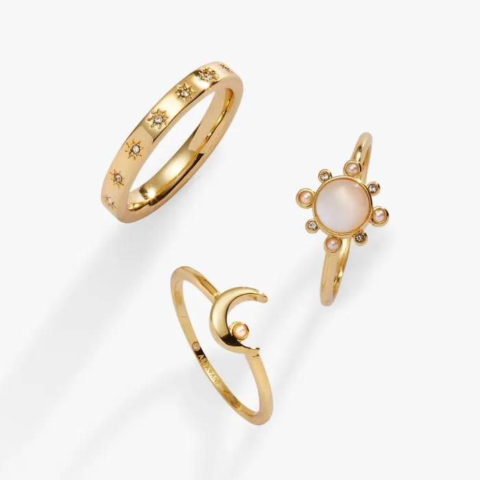 Rings Women Alex And Ani Stargazer Ring Set Of 3 Gold