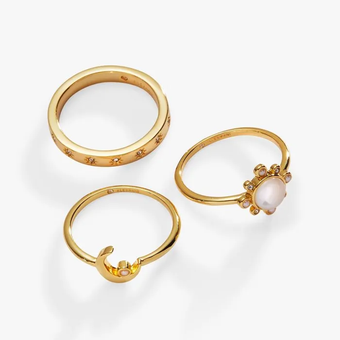 Rings Women Alex And Ani Stargazer Ring Set Of 3 Gold