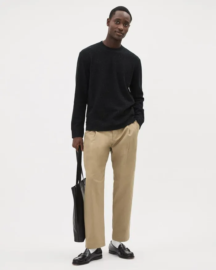 RWandCO Sweatshirts and Hoodies Brushed Waffle CrewNeck Ribbed Sweater Black With Neps 8211 Men RWandCO Sweatshirts and Hoodies Brushed Waffle CrewNeck Ribbed Sweater Black With Neps 8211 Men