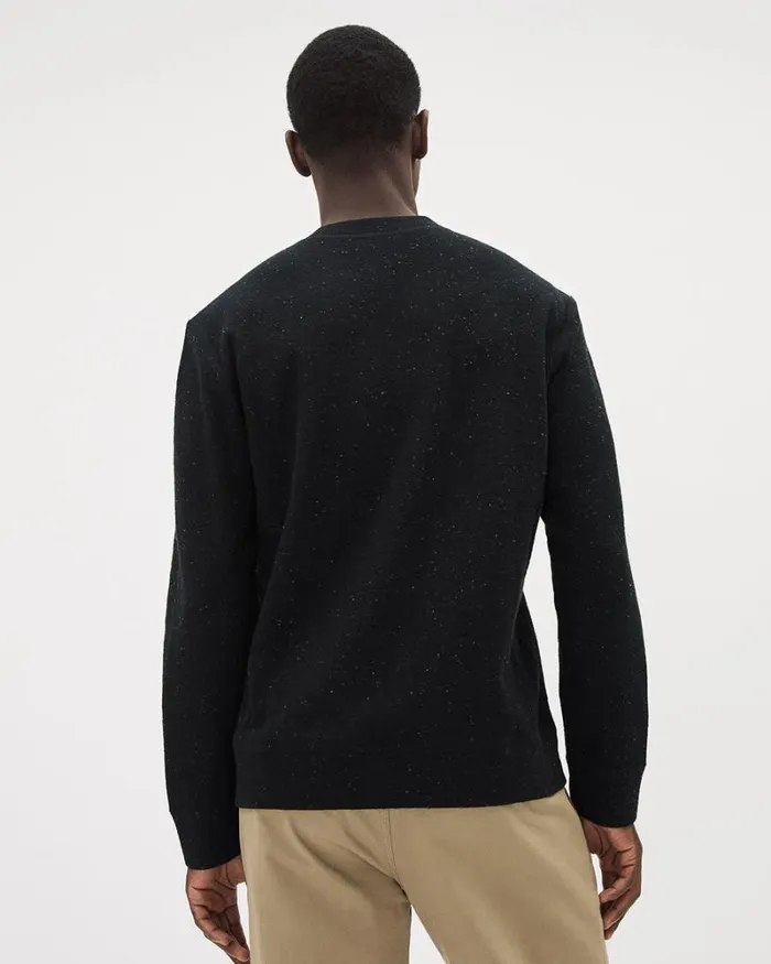 RWandCO Sweatshirts and Hoodies Brushed Waffle CrewNeck Ribbed Sweater Black With Neps 8211 Men RWandCO Sweatshirts and Hoodies Brushed Waffle CrewNeck Ribbed Sweater Black With Neps 8211 Men