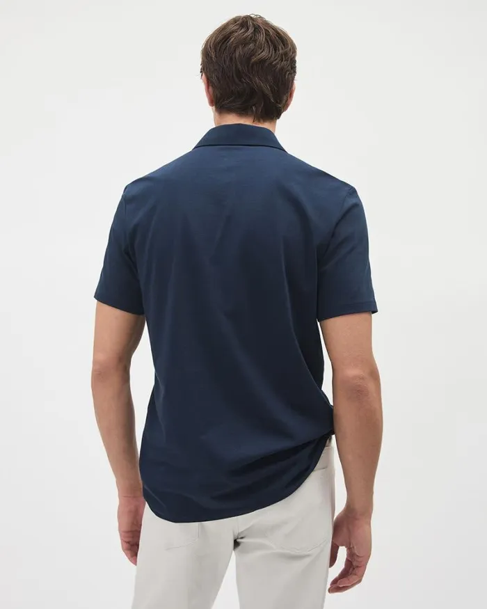 RWandCO TShirts ShortSleeve Supima R Cotton Jersey Polo Navy Blue 8211 Men