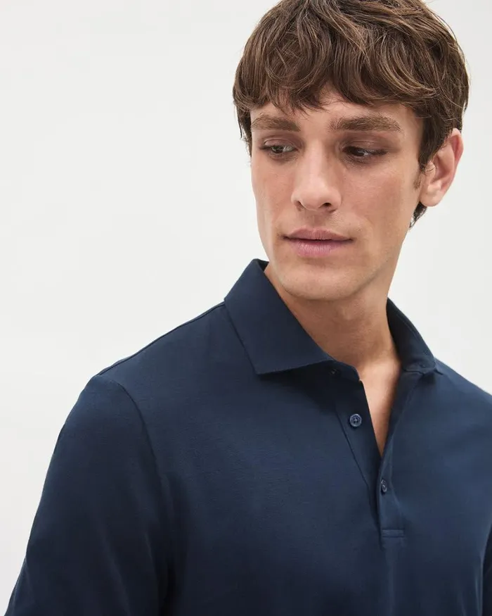 RWandCO TShirts ShortSleeve Supima R Cotton Jersey Polo Navy Blue 8211 Men