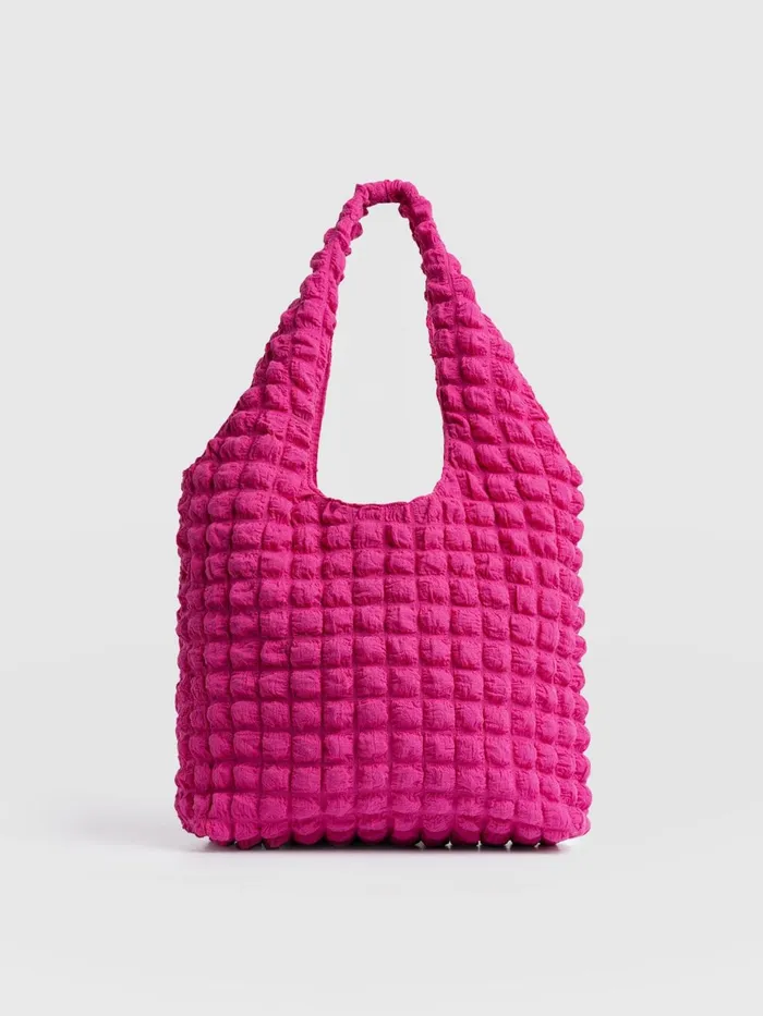 Saint And Sofia Nylon Bags Women Soho Shoulder Tote Bag 8211 Fuchsia Pink Fuchsia Pink