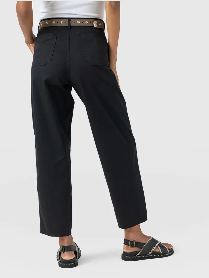Saint And Sofia Pants Women Alma Barrel Leg Chino 8211 Black Black