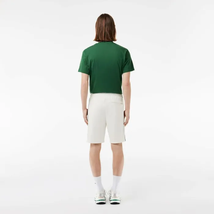 Shorts and Swim Men Lacoste Men039s Paris Interlock Piqu Contrast Trim Shorts White 70v