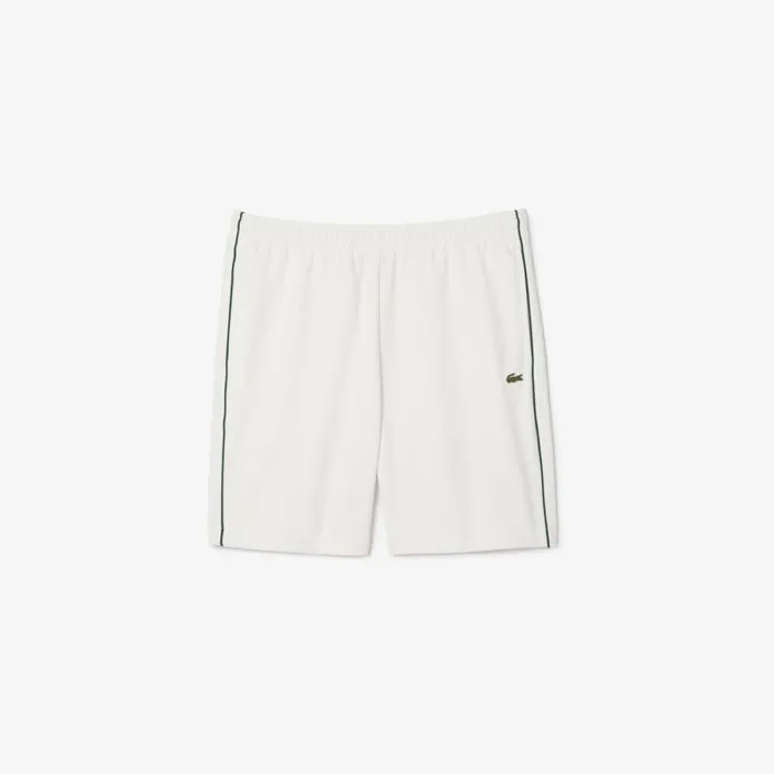 Shorts and Swim Men Lacoste Men039s Paris Interlock Piqu Contrast Trim Shorts White 70v