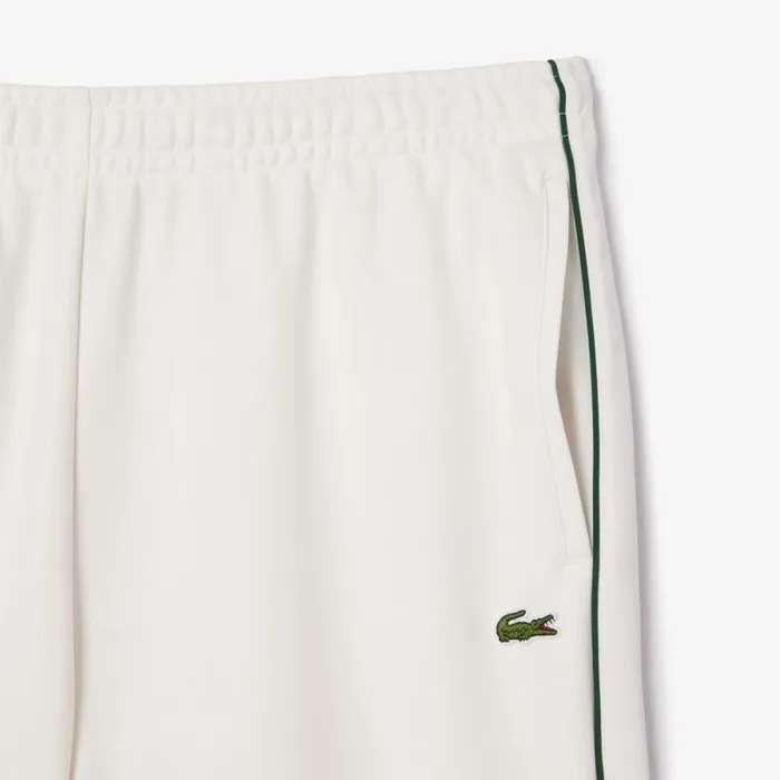 Shorts and Swim Men Lacoste Men039s Paris Interlock Piqu Contrast Trim Shorts White 70v