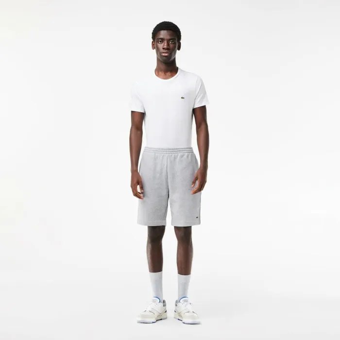 Shorts and Swim Men Lacoste Men039s Regular Fit Fleece Shorts Grey Chine Cca