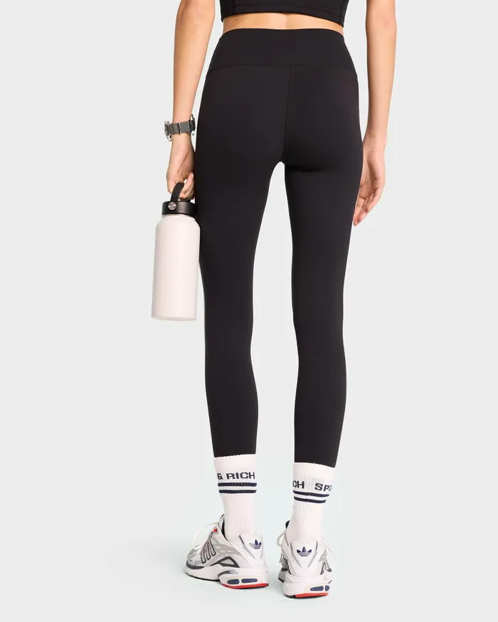 Sporty and Rich Activewear Women SR Runner Legging 8211 BlackWhite