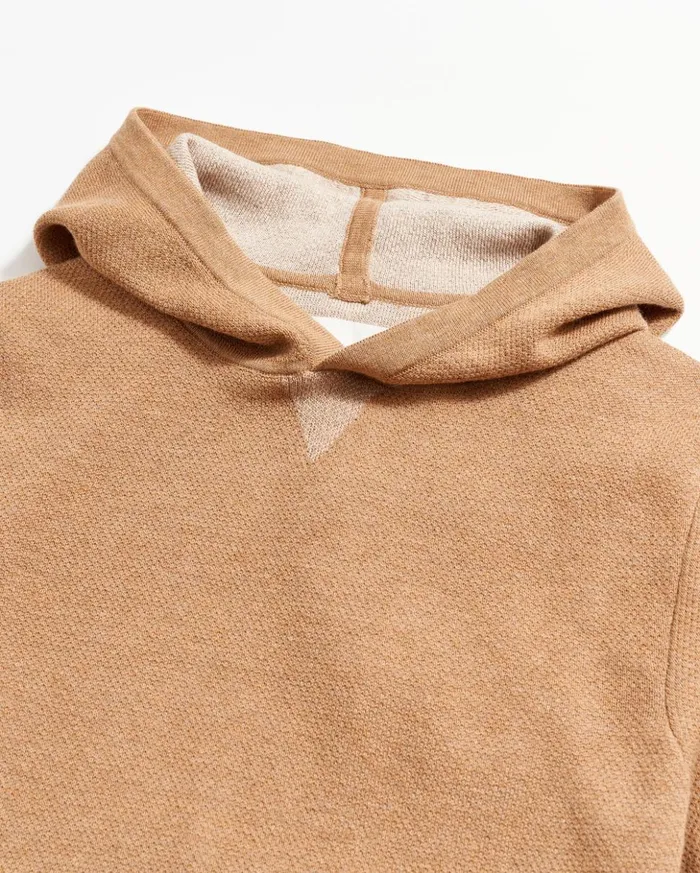 Sweaters and Sweatshirts Men Billy Reid Double Knit Hoodie Sweater Camel