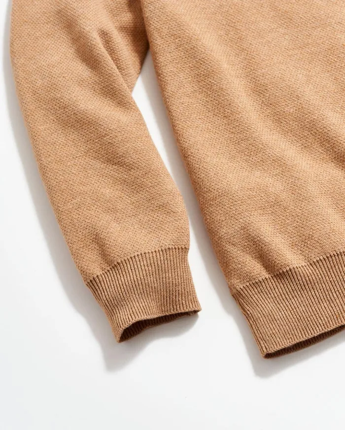 Sweaters and Sweatshirts Men Billy Reid Double Knit Hoodie Sweater Camel