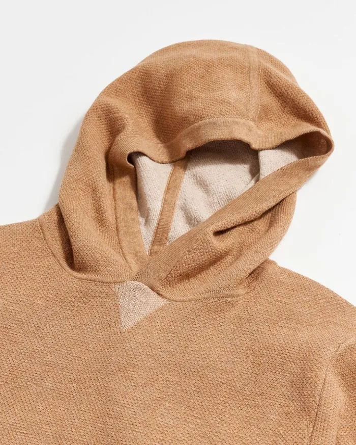 Sweaters and Sweatshirts Men Billy Reid Double Knit Hoodie Sweater Camel