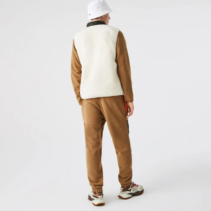 Sweatpants and Trousers Men Lacoste Men039s Colorblock Polar Fleece Sweatpants Brown Khaki Green 89f