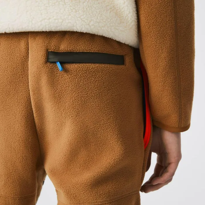Sweatpants and Trousers Men Lacoste Men039s Colorblock Polar Fleece Sweatpants Brown Khaki Green 89f