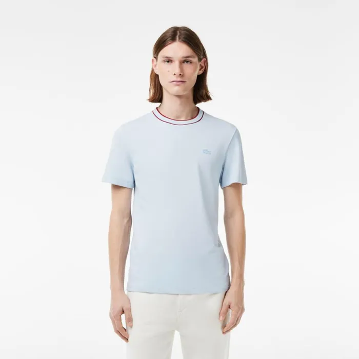 TShirts Men Lacoste Men039s Stretch Piqu Stripe Collar TShirt Phoenix Blue J2g TShirts Men Lacoste Men039s Stretch Piqu Stripe Collar TShirt Phoenix Blue J2g