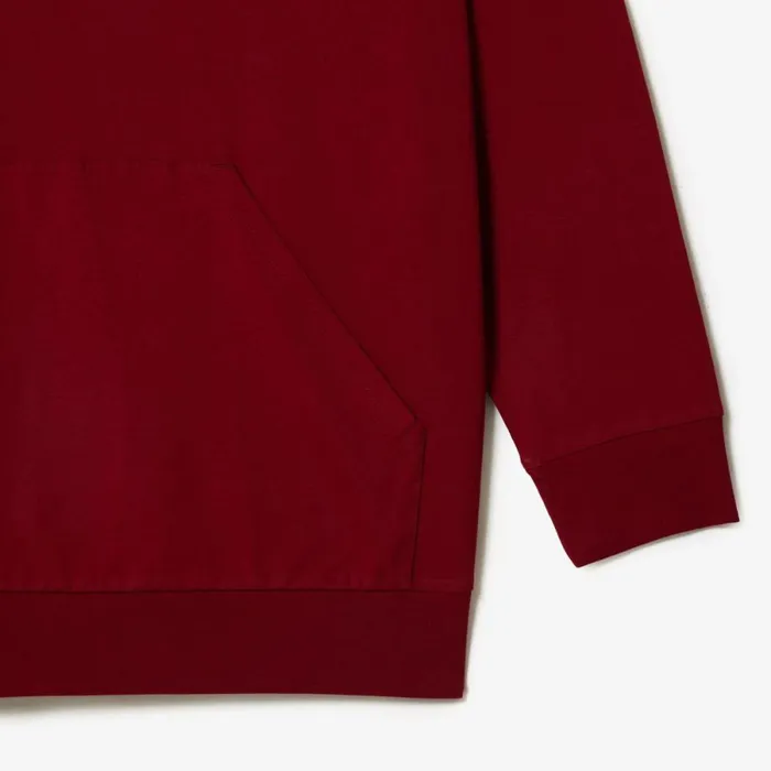 TShirts Men Lacoste Mens Big Fit Hooded TShirt Bordeaux 476
