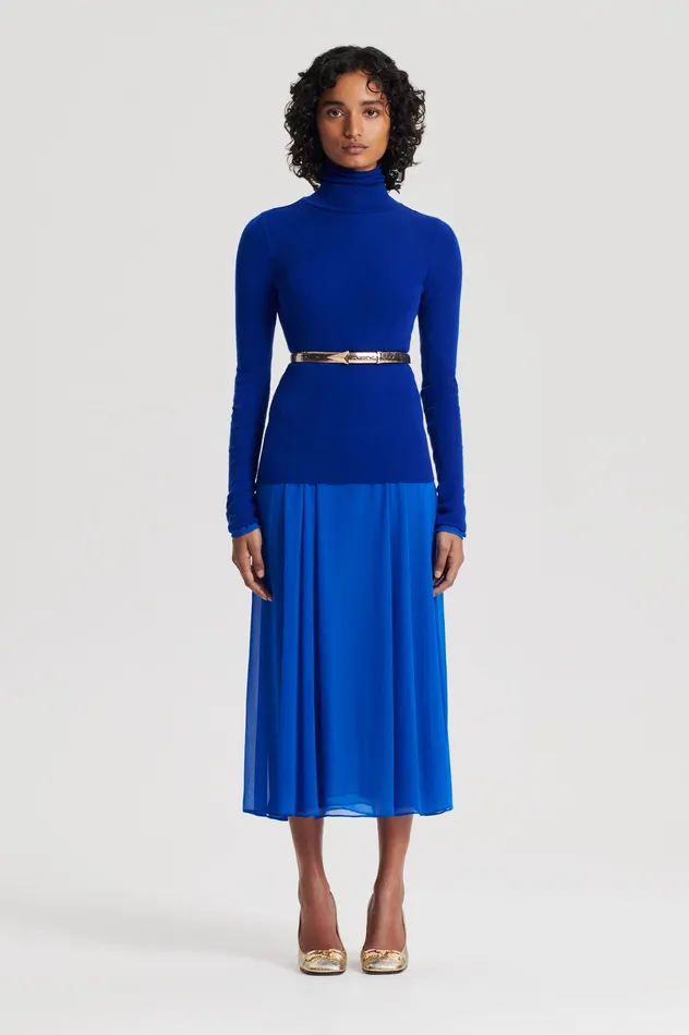 Tops Scanlan Theodore Women BABYWOOL POLO COBALT