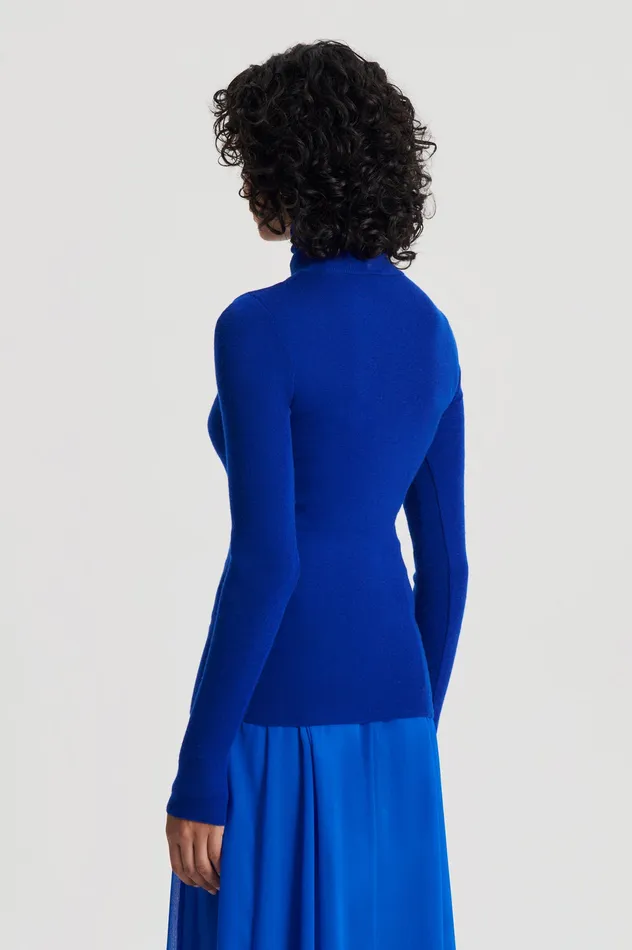 Tops Scanlan Theodore Women BABYWOOL POLO COBALT Tops Scanlan Theodore Women BABYWOOL POLO COBALT