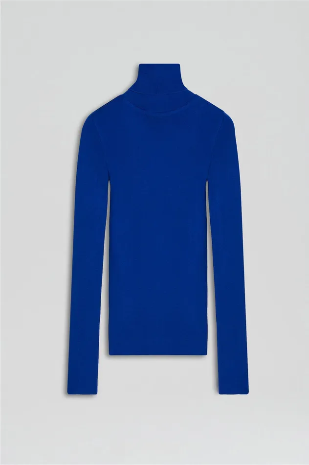 Tops Scanlan Theodore Women BABYWOOL POLO COBALT Tops Scanlan Theodore Women BABYWOOL POLO COBALT