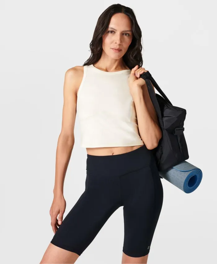 Women All Day Racerback Crop Vest Studio White Sweaty Betty Vest Tops