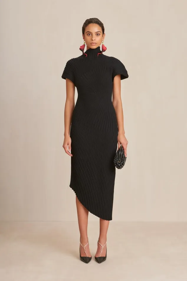 Women Cult Gaia Dresses CHRYSTA KNIT DRESS 8211 BLACK