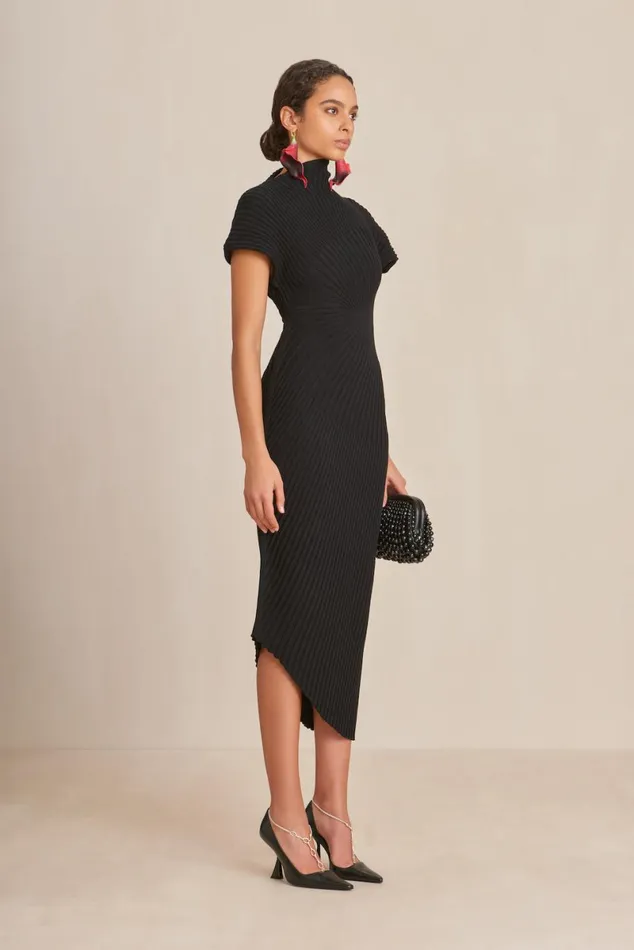 Women Cult Gaia Dresses CHRYSTA KNIT DRESS 8211 BLACK