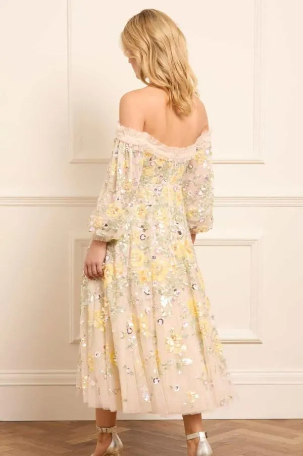 Women Needle and Thread Elina Rose OffShoulder Ballerina Dress Champagne Women Needle and Thread Elina Rose OffShoulder Ballerina Dress Champagne