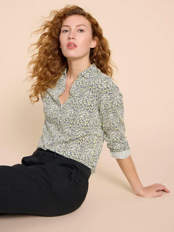 Women White Stuff Clothing ANNIE JERSEY PRINT SHIRT Women White Stuff Clothing ANNIE JERSEY PRINT SHIRT