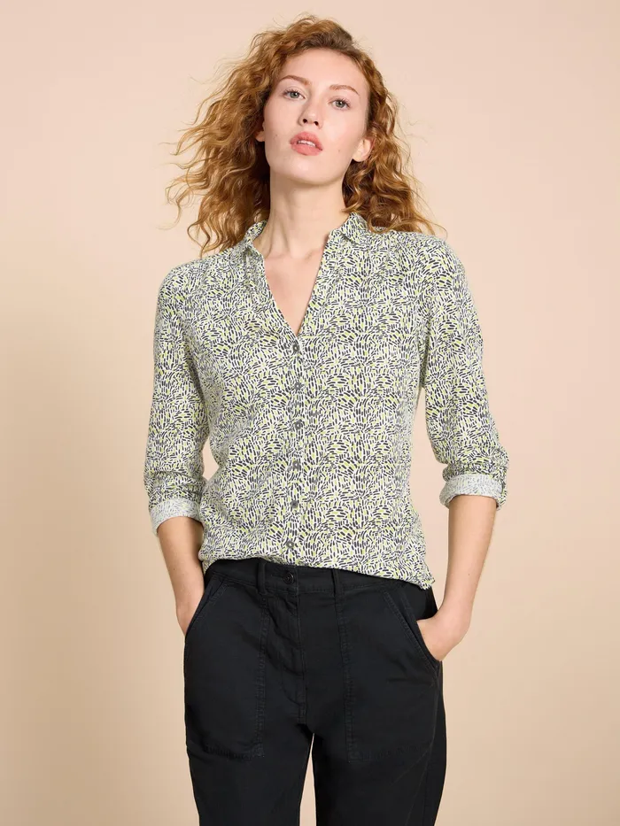 Women White Stuff Clothing ANNIE JERSEY PRINT SHIRT Women White Stuff Clothing ANNIE JERSEY PRINT SHIRT