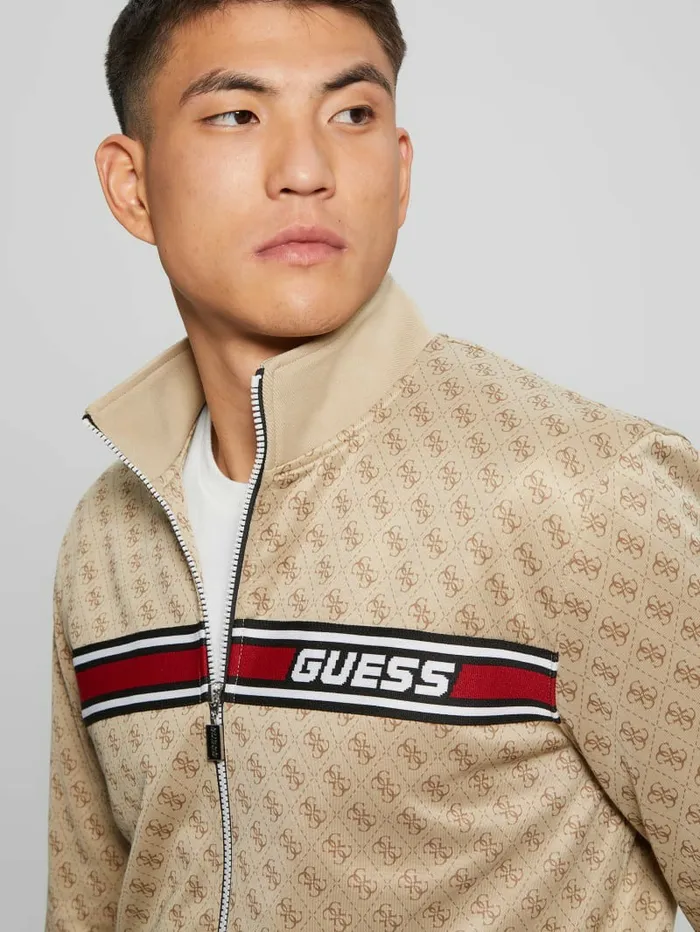 Activewear GUESS Men Eco Korbin Track Jacket 4g Aop Beige Blanco Activewear GUESS Men Eco Korbin Track Jacket 4g Aop Beige Blanco
