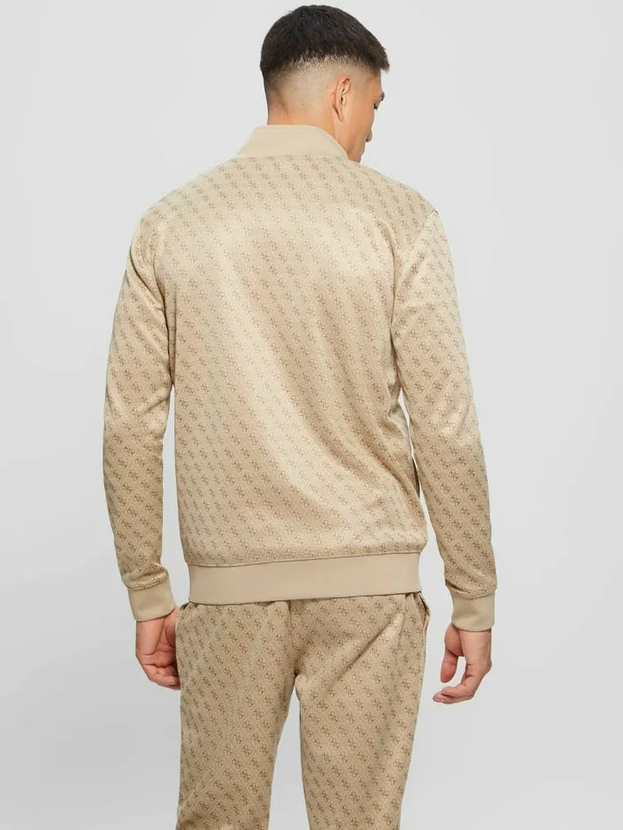 Activewear GUESS Men Eco Korbin Track Jacket 4g Aop Beige Blanco Activewear GUESS Men Eco Korbin Track Jacket 4g Aop Beige Blanco