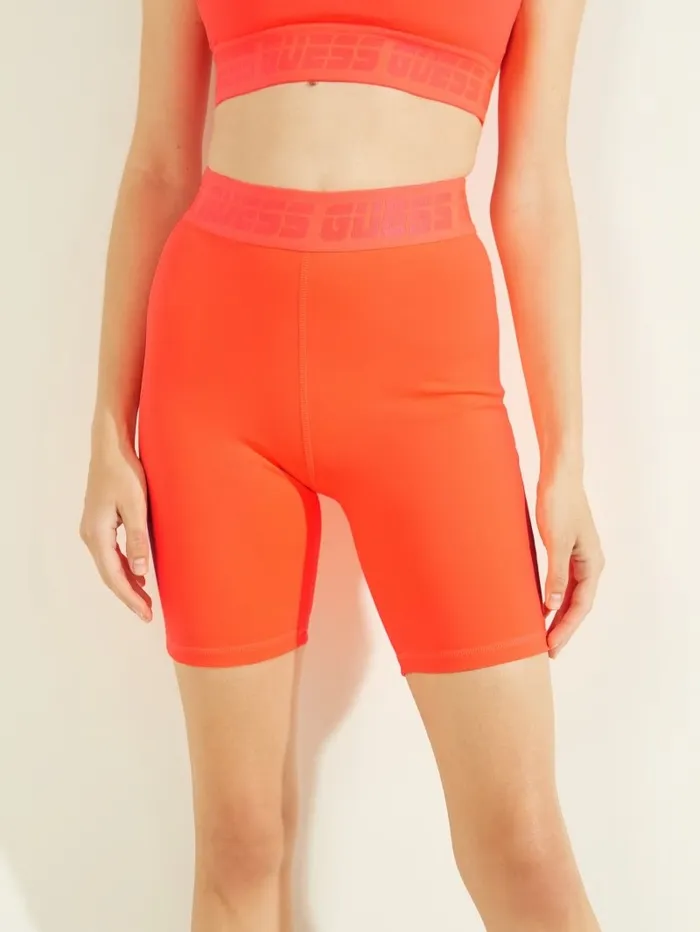 Activewear GUESS Women Aileen Biker Shorts Orange Reef