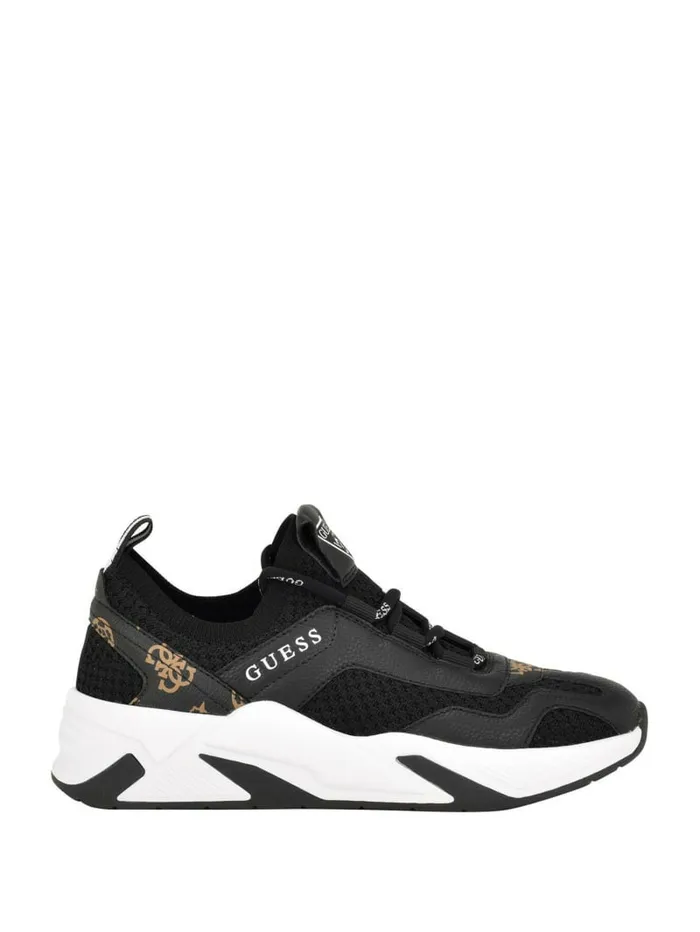 Activewear GUESS Women Geniver Knit and Quattro G Sneakers Black 001 Activewear GUESS Women Geniver Knit and Quattro G Sneakers Black 001