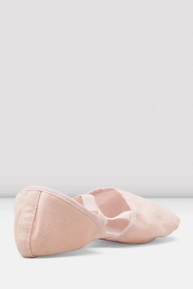 Adult Bloch Ladies Elastosplit Canvas Ballet Shoes Pink Canvas Ballet