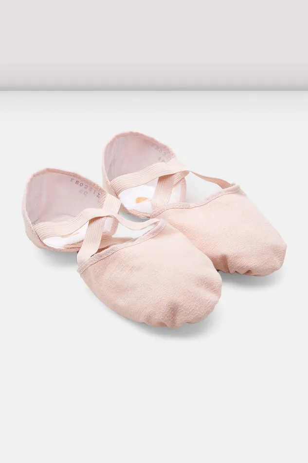 Adult Bloch Ladies Elastosplit Canvas Ballet Shoes Pink Canvas Ballet