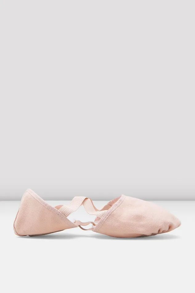 Adult Bloch Ladies Elastosplit Canvas Ballet Shoes Pink Canvas Ballet