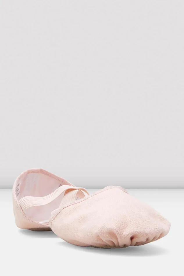 Adult Bloch Ladies Elastosplit Canvas Ballet Shoes Pink Canvas Ballet