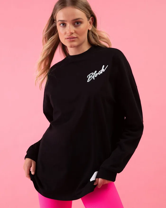 Adult Bloch Play Oversized LS Tee Graphite Tops Bloch