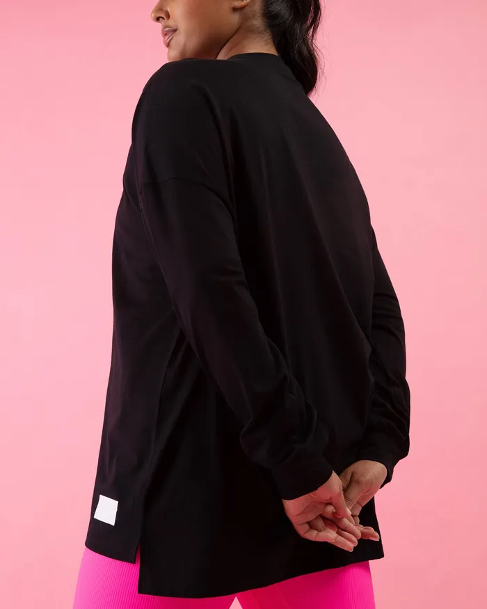 Adult Bloch Play Oversized LS Tee Graphite Tops Bloch