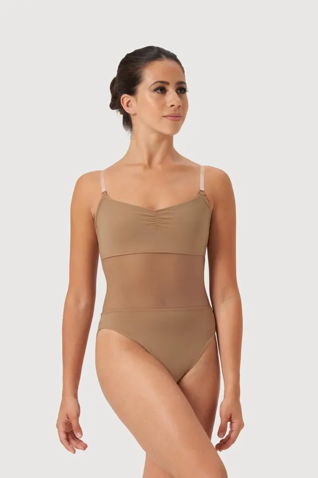 Adult Ladies Cordelia Mesh Panel Bodysuit Tan Underwear Bloch