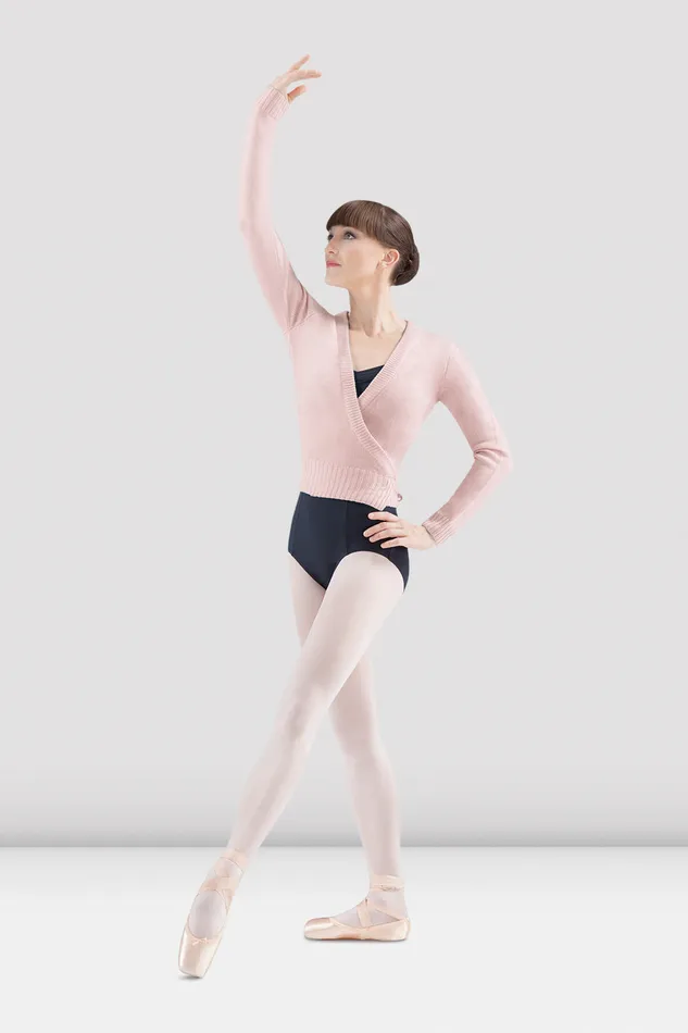 Adult Ladies Darlene Cross Over Cardigan Light Pink Warmups Bloch